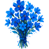 Blaues Aquarellbouquet