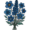Blaues Blumenbouquet