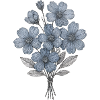 Blaues Blumenbouquet Aquarell