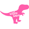 Sistersaur Funny T-Rex Dinosaur Silhouette Art