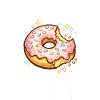 Sugar Pink Donut with Sprinkles Sparkle