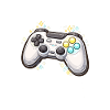 Glowing game controller with stardust