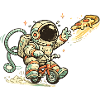 Astronaut Bike Pizza Stunt