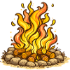 Cozy Campfire Flames Illustration