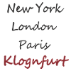 Cities in handwriting: NY to Klagenfurt