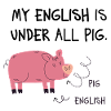 Cartoon anglais cochon Schwein