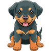 Dessin animé de chiot Rottweiler