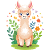 Alpaca in the spring garden