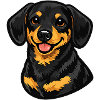 Happy Puppy Portrait – Cartoon Dachshund