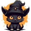 Witch cat in Halloween look - cat