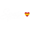 Spain Script with Heart Flag Patriotic