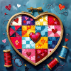 Patchwork Herz Quiltkunst