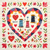 Patchwork Heart with Yarns