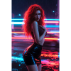 Neon Red Femme in Luster