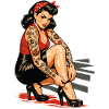 Tattoo Pin-Up: Retro Werbeprint & High Heels