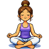 Meditating cross-legged woman