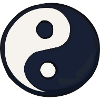 YinYang Contraste bleu foncé