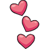 Threesome hearts in pink
