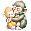 Hugging Monkeys Embrace