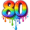 80 Rainbow Retro Number