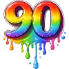 90 Rainbow Retro Number