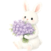 Bunny with lilac illustration