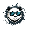 Panda Blue Graffiti Glasses