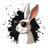 Cool Bunny Glasses on Black