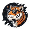 Kosmische Tigerbrille