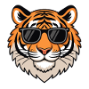 Casual Tiger with Dark Glasses