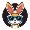 Solar Bunny in Blue Glasses