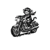 Monkey on motorcycle sketch style