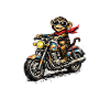 Motorradaffe im Racer-Style