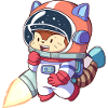 Cat astronaut in space suit