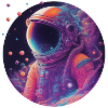 Neonastronaut im Farbraum