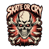 Skate- oder Cry-Skull-Tee-Design