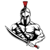 Spartiate Gladiateur Épée Mascotte Spartan Gym