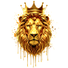 Löwe mit Krone Gold Optik – Majestätisch