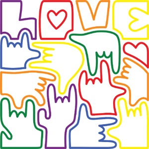 LOVE - Langue des signes I love you Rainbow