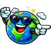 Sunny Earth with Sunglasses
