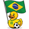 Brazil Football Fan Duck with Flag