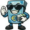 Euro Money with Sunglasses