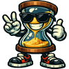 Hourglass with sunglasses vibes