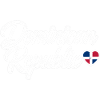 Dominican Republic Script with Flag Heart