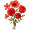 Red Bouquet Print