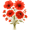 Rotes Blütenbouquet