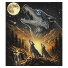 Moonlit Night Wolf Pack in Starlight