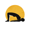 Yoga Bridge Pose Silhouette Sun Graphic