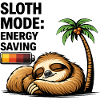 Sleepy Sloth Under Palm Battery Low