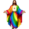 Jesus Rainbow Heart Pride